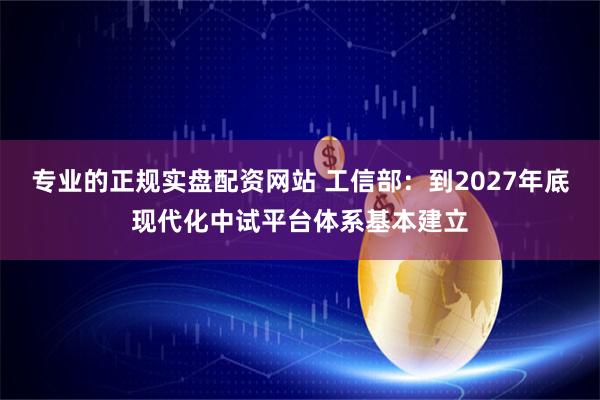 专业的正规实盘配资网站 工信部：到2027年底现代化中试平台体系基本建立